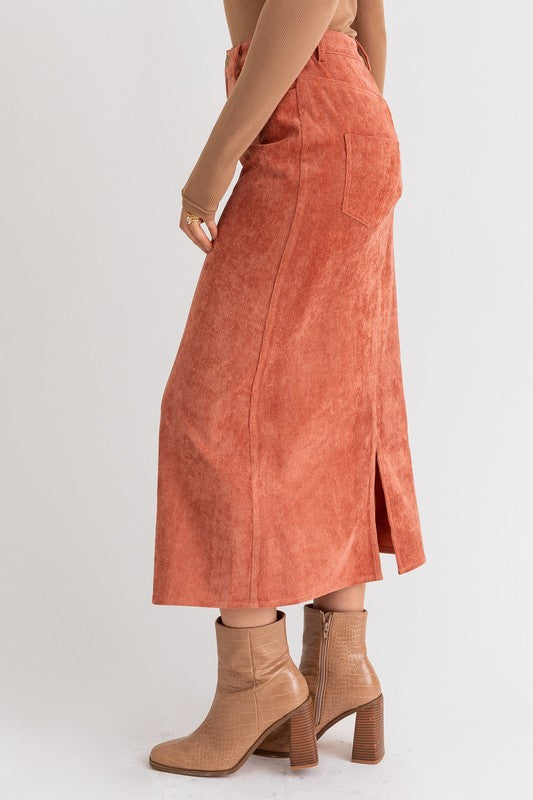 Autumn Embrace Corduroy Maxi Skirt