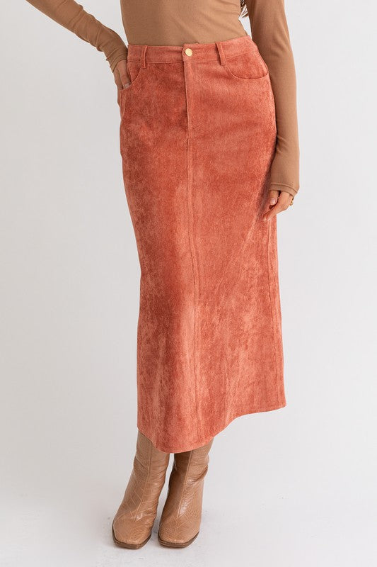 Autumn Embrace Corduroy Maxi Skirt