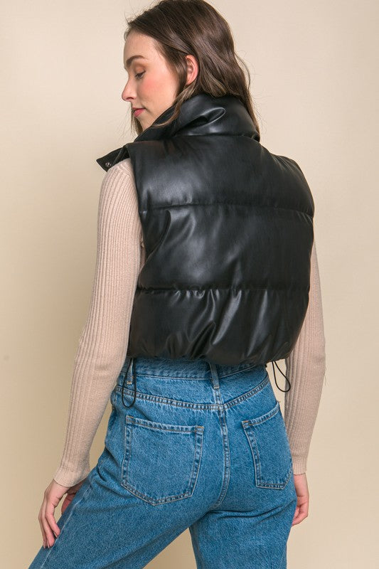 Faux Leather Puffer