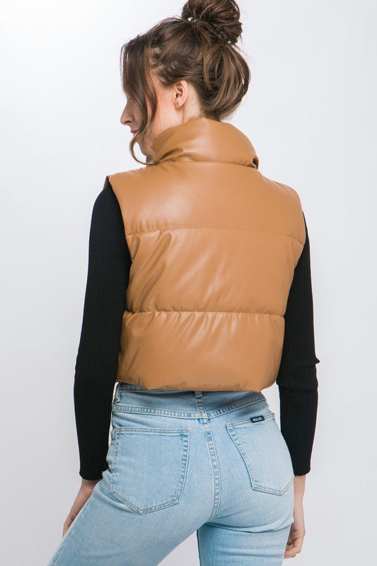 Faux Leather Puffer