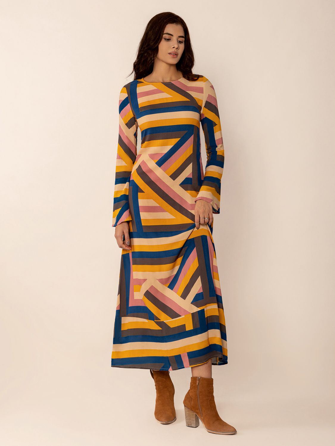 Flare Sleeve Maxi Dress